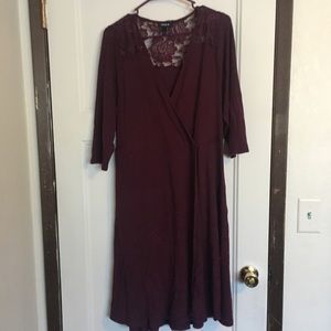 Purple faux wrap dress